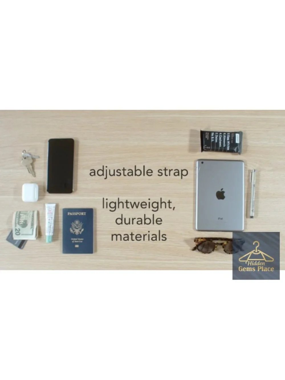 Lightweight Nylon RFID Crossbody Bag with Adjustable Strap and Wristlet